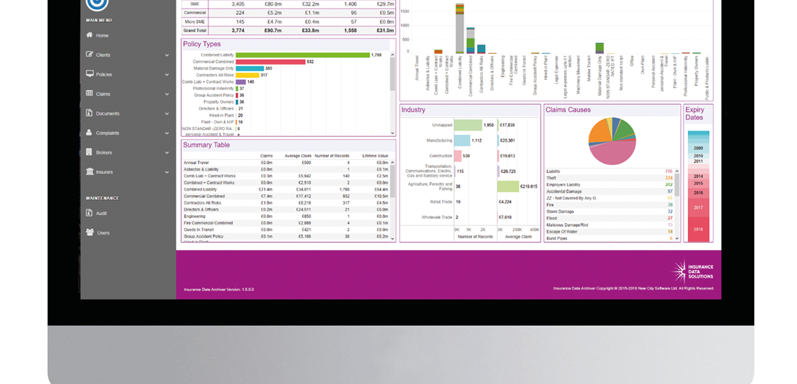 Insurance Data Archiver on Purple Background