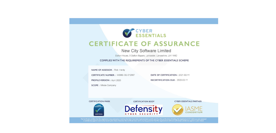 IDS Cyber Essentials Certificate