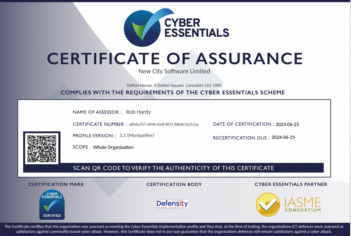 IDS Cyber Essential Certificate 